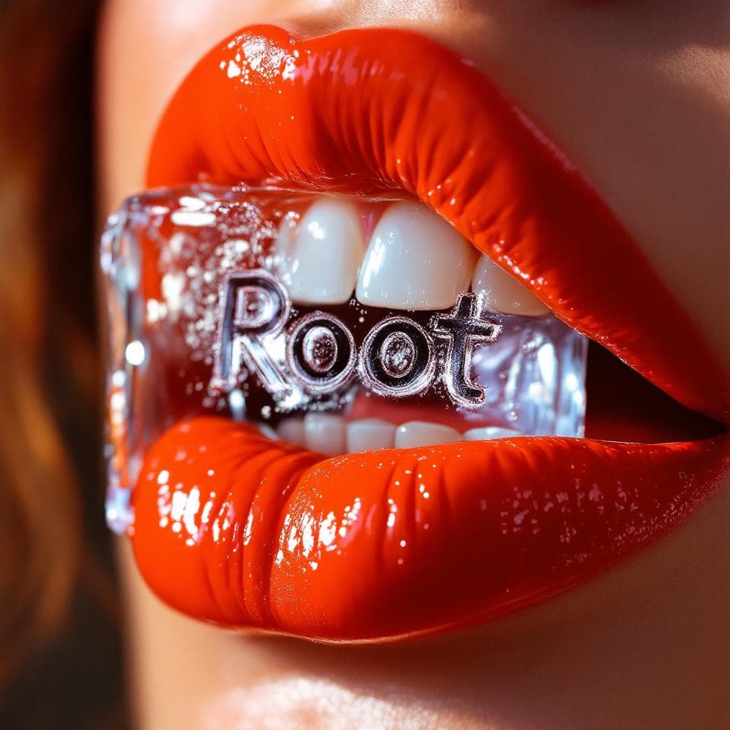 AI generated: A close-up, hyperrealistic beauty editorial image showing glossy, plump lips in  the vibrant reddish...
