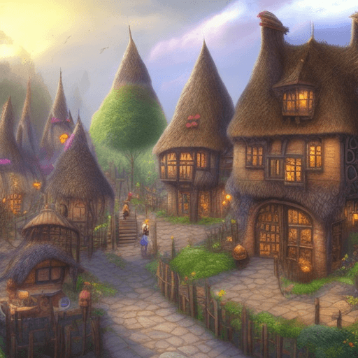 AI generated: Fantasy village