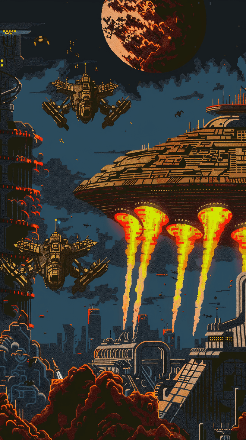 AI generated: alien invaders 8-bit pixel art, pixelated,
