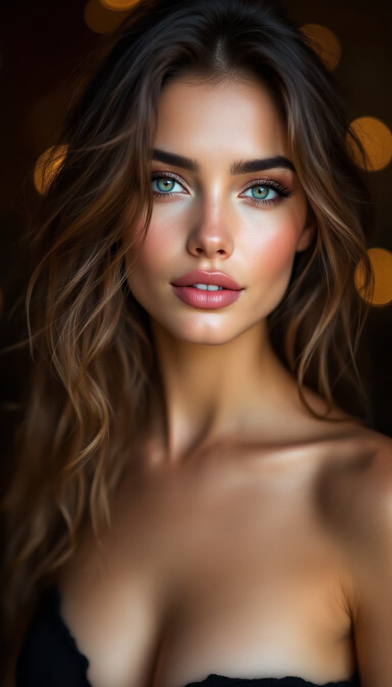 AI generated: "Professional portrait photograph, fine art style. Warm yet slightly dark and soft lighting. capture...