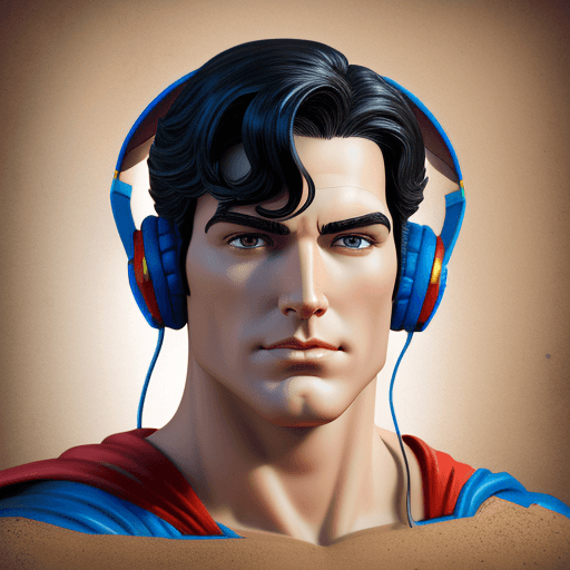 AI generated: superman with headphones, Disney style, clay texture --v 5 --q 2 --s 750