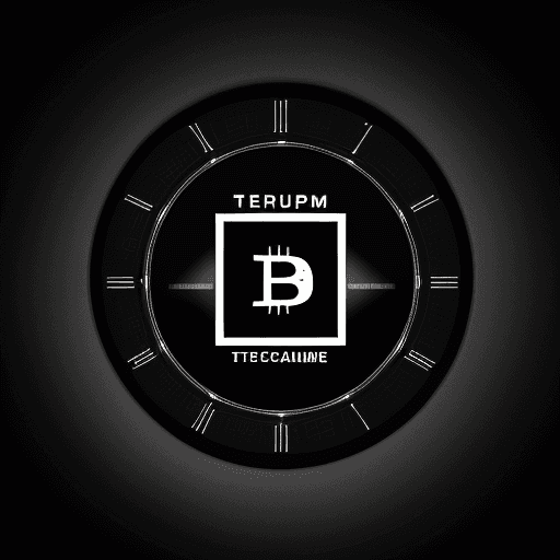 AI generated: A logo featuring the text "Crypto Time Lapse" in bold, black font. Surrounding the text are scattere...