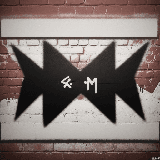 AI generated: "Negative-style graffiti text 'M13' painted on a dark brick wall, featuring large, puffy letters wit...