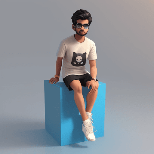 AI generated: Create a 3D illustration of an animated character boy sitting casually on top of a social media logo...