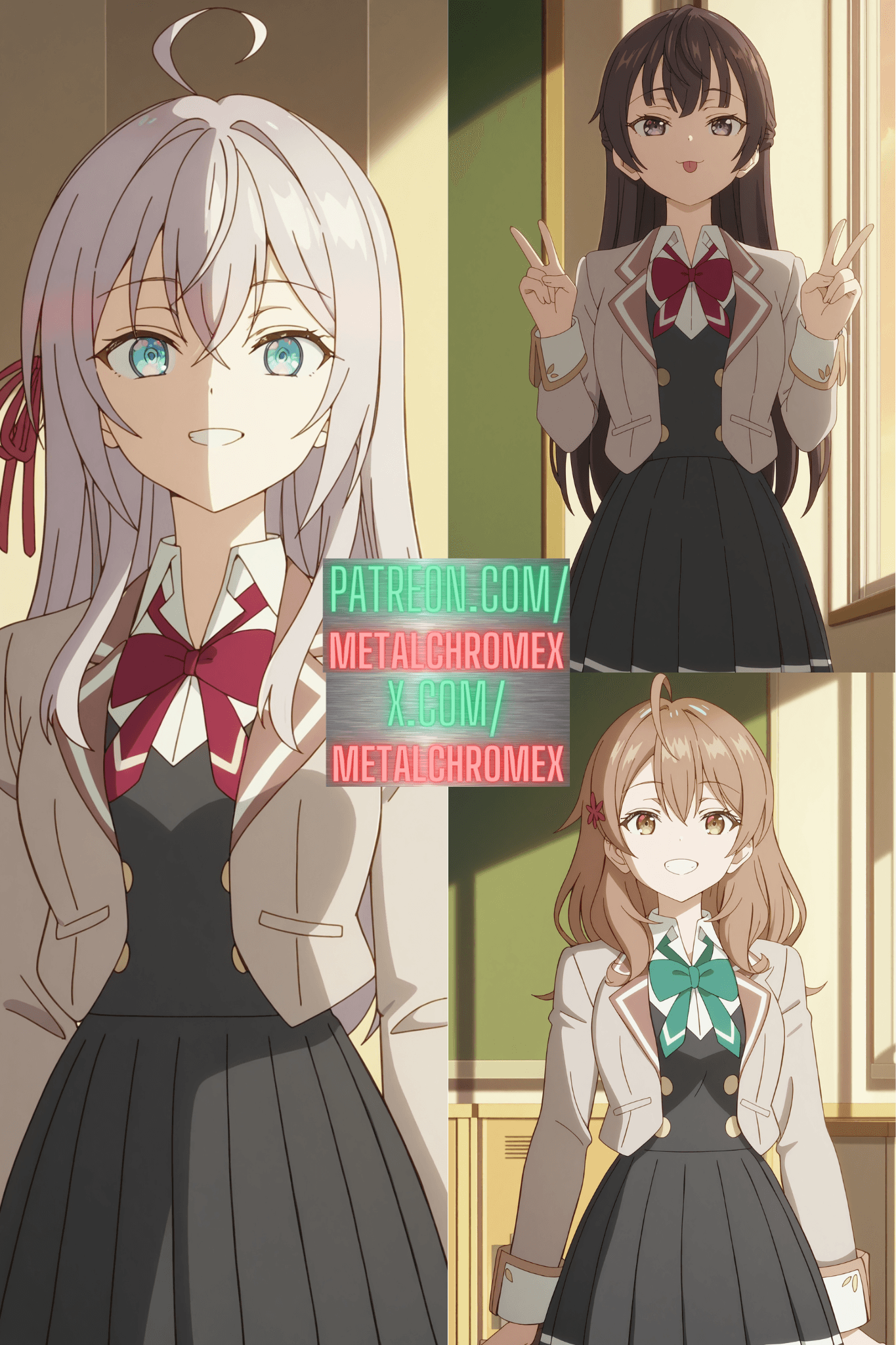 Yuki Suou, Alisa Mikhailovna Kujou, and Maria Mikhailovna Kujou (Alya Sometimes Hides Her Feelings in Russian)