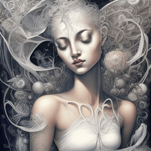 AI generated: a beautiful woman in a white crop top, in the style of light white and dark silver, hannah yata, y2k...