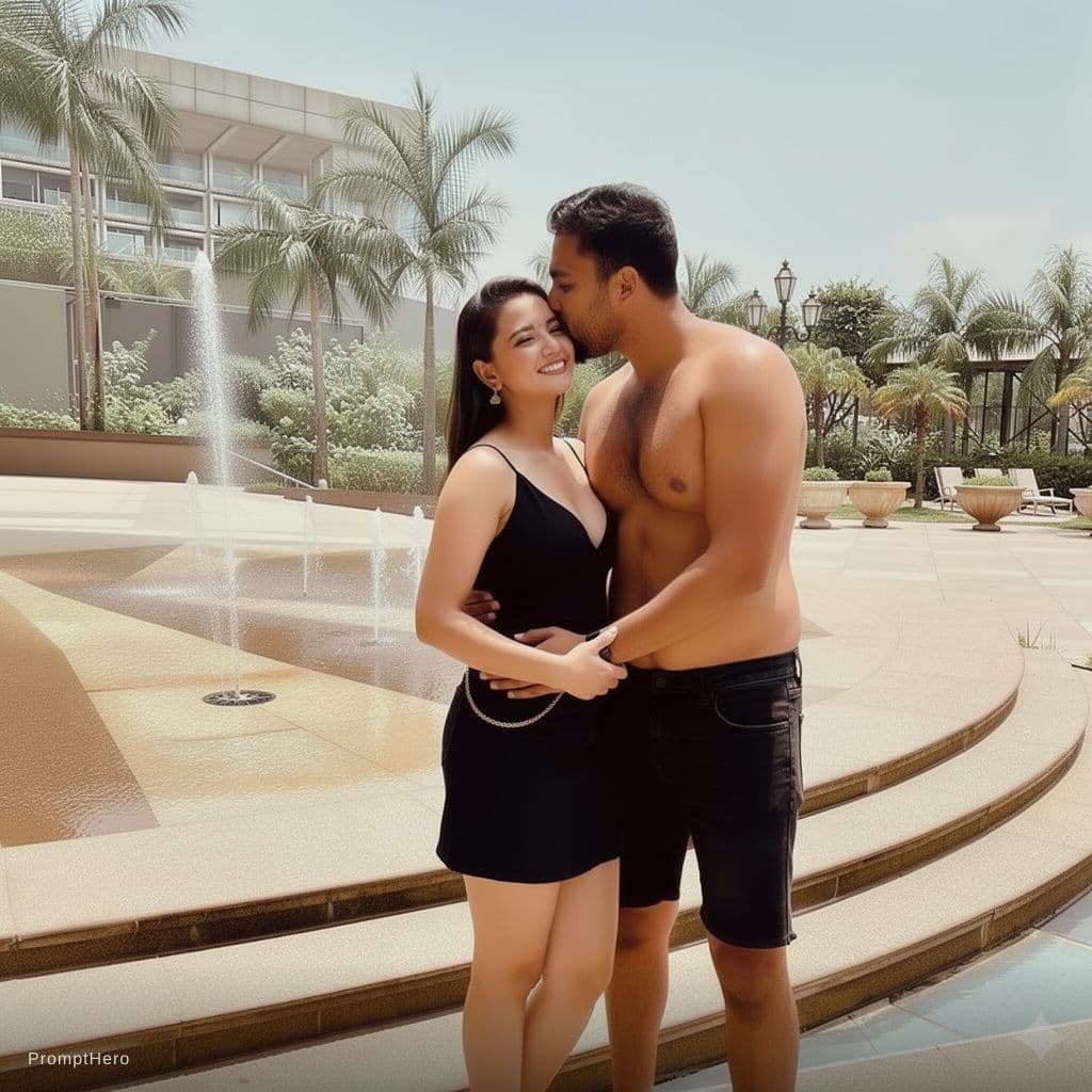 AI generated: Make the couples even lovable and boy kissing girl neck
