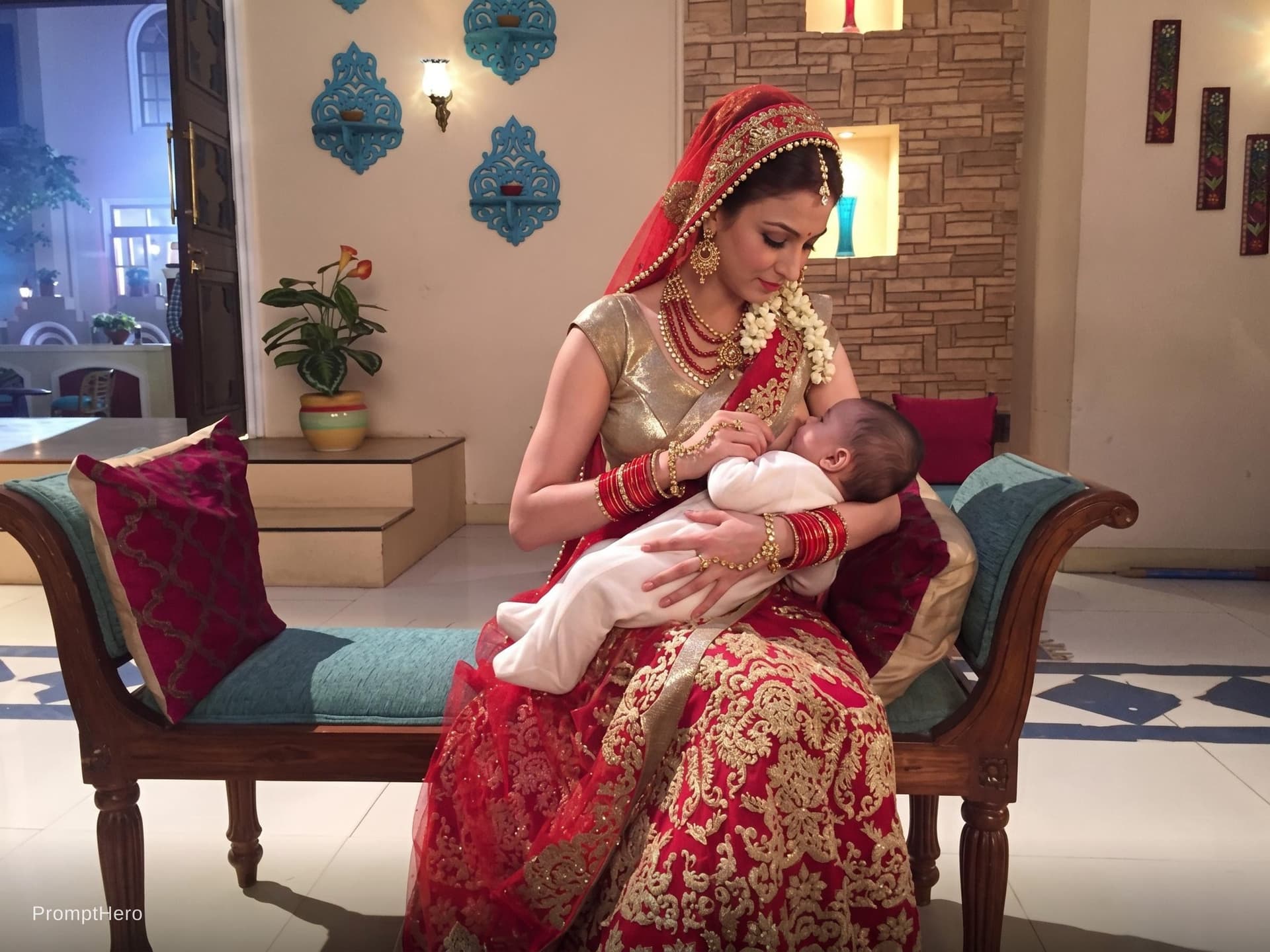 AI generated: Show she is breastfeeding