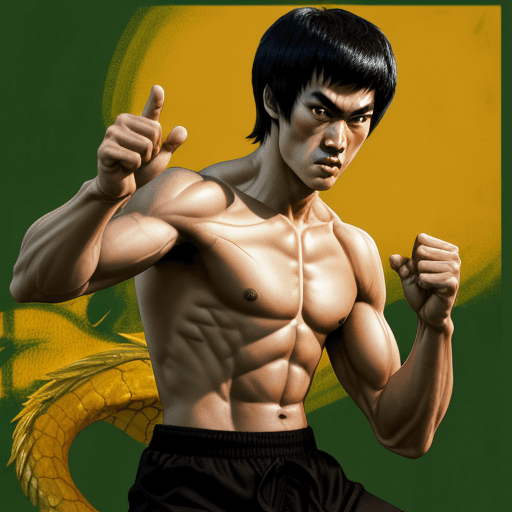 AI generated: Bruce Lee the dragon
