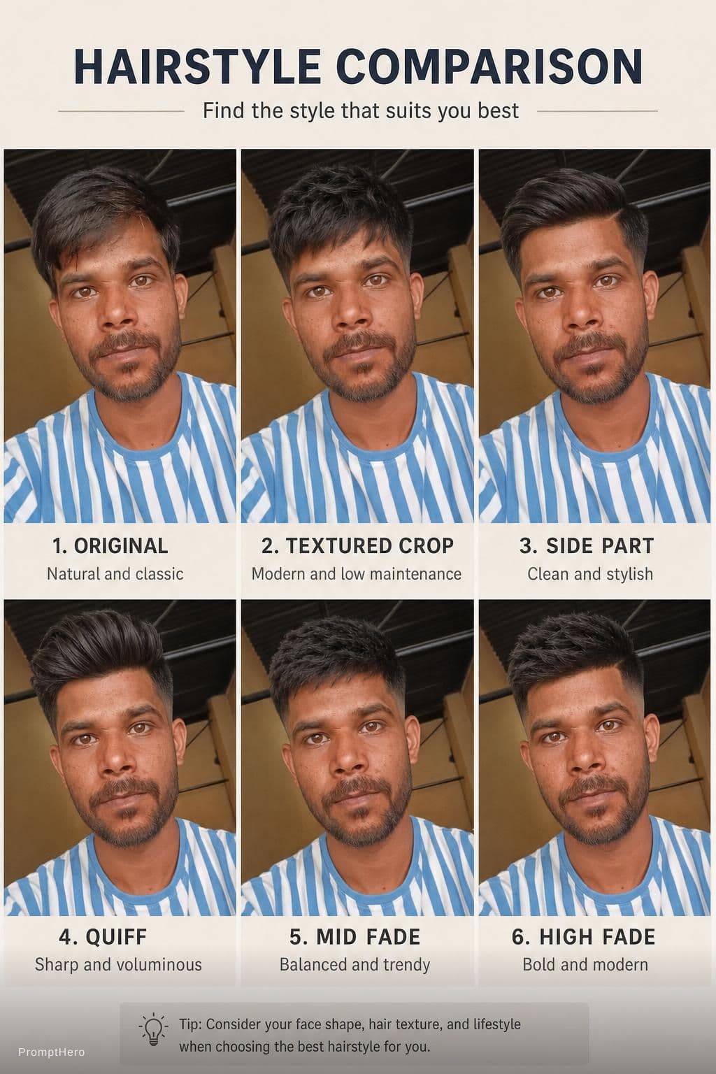AI generated: hairstyle comparison 
