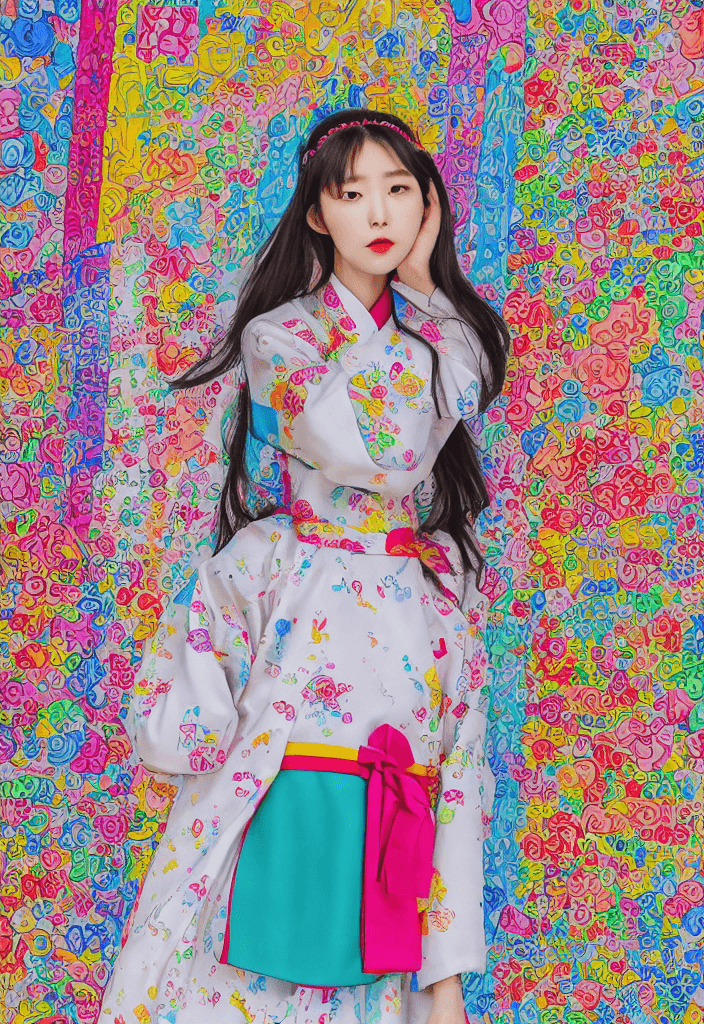 AI generated: best quality, absurdres, (highly detailed:1.2) (detailed face:1.1), comic cover, hangul text, vivid ...