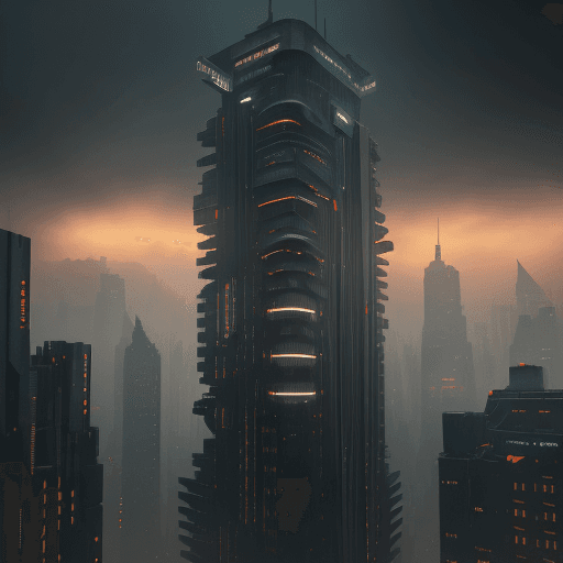 AI generated:  buildings in the style of blade runner , , highly detailed buildings, dark atmospheric, microdetail...