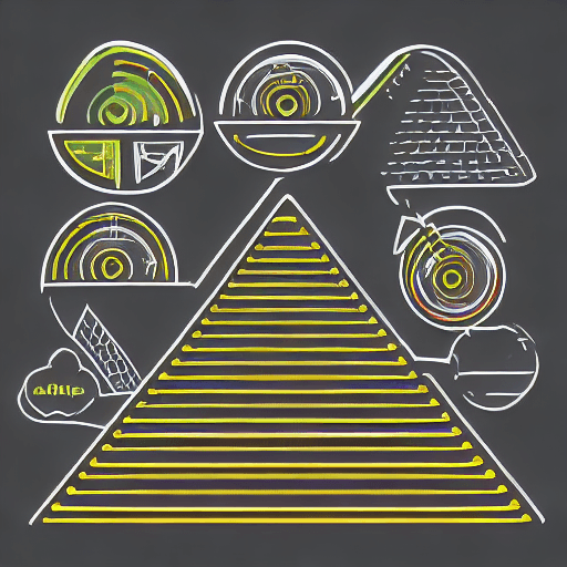 AI generated: Vector style graphic image that shows Accounting, Bookkeeping and Tax components. Create like a pyra...