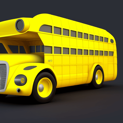 AI generated: Yellow futuristic school bus, 3D vector