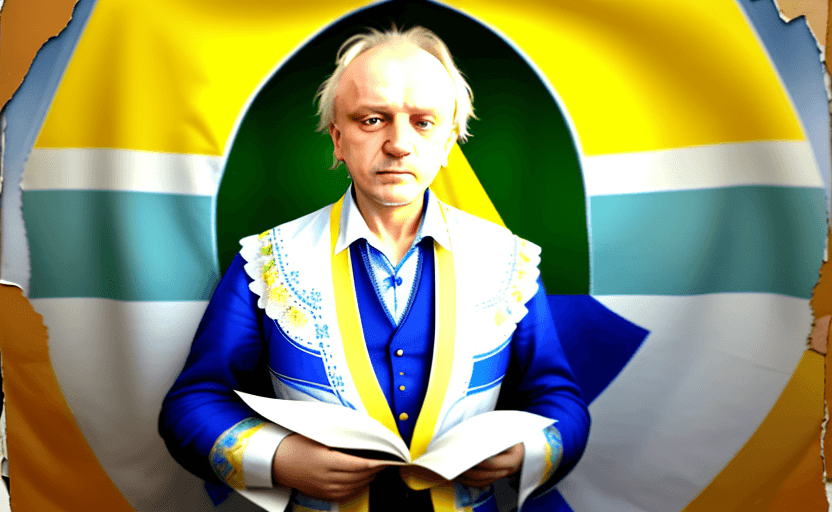 AI generated: the photo should show the Ukrainian writer Ivan Franko roughly 40 years old, who is dressed in a Ukr...