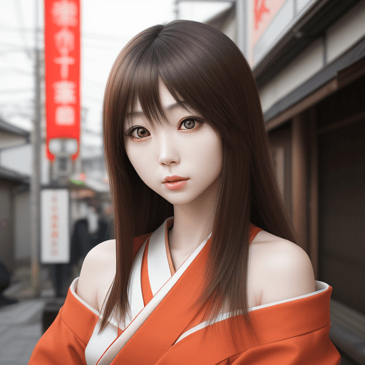 AI generated: Japanese attractive woman with shoulder length hair, in the style of Samyang af 14mm f/2. 8 rf, osha...