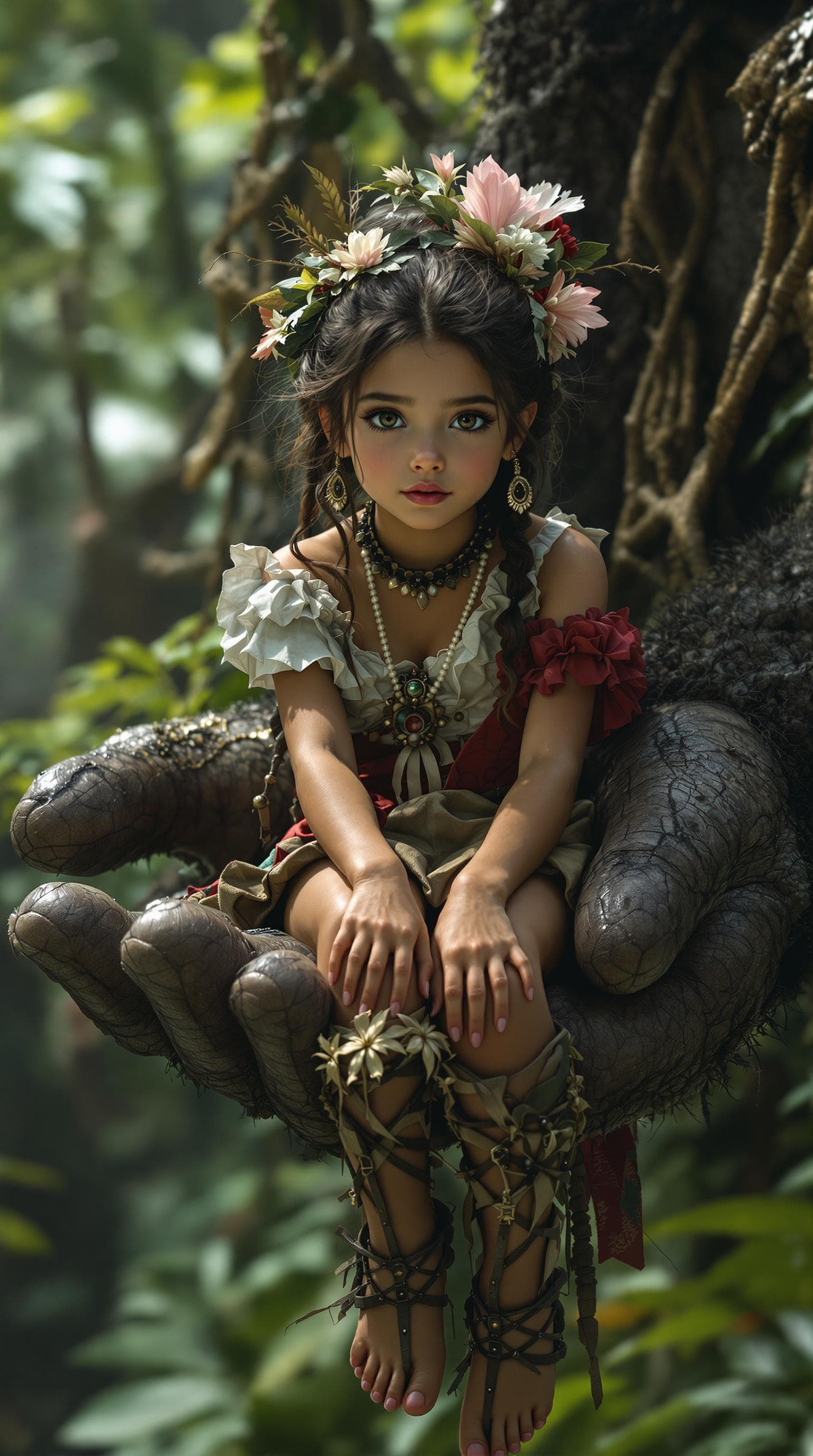 AI generated:  professional photo of a exceptionally beautiful girl in the world  (age 7), (seven year old) 1880's...