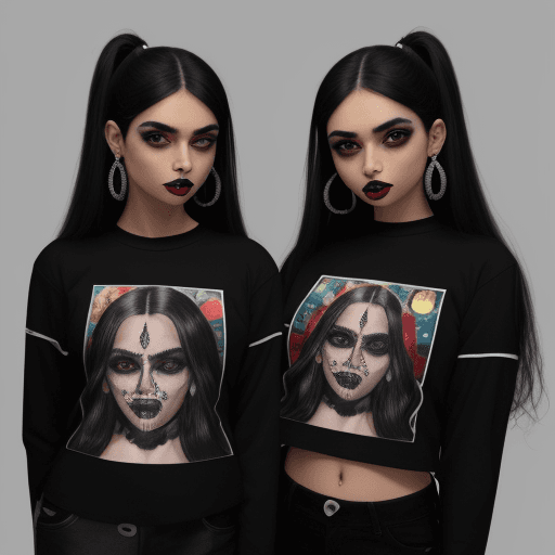 AI generated: personas peleando por una remera negra, goticos, caras de enojo, outfit y2k