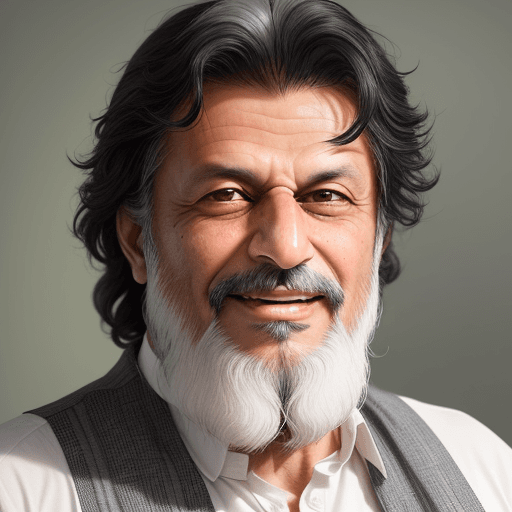 AI generated: Generate a photorealistic portrait of a imran khan  with beard and pakistani flage middle-aged adult...