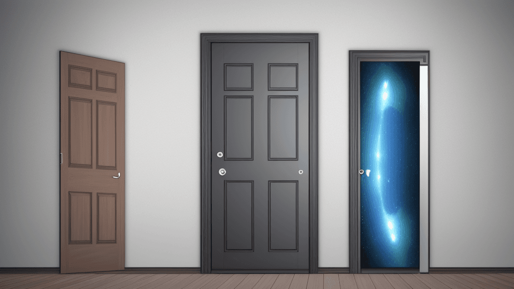 AI generated: door to parallel universe