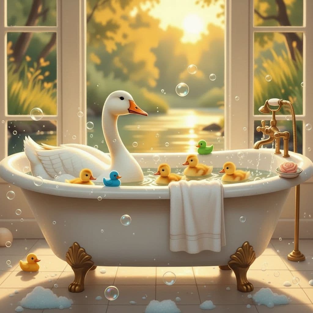 AI generated: dans une baignoire