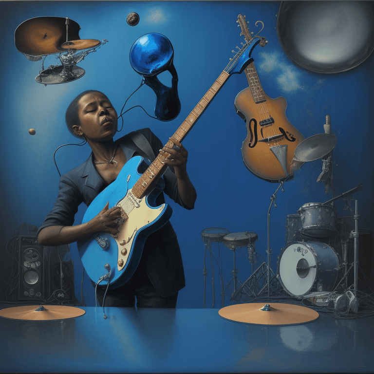 AI generated: surreal art oil picture Blues music