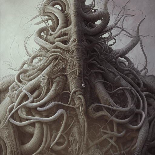 AI generated: Photorealistic surreal Lovecraft character in the styles of Sergio Toppi and Enki Bilal, fantasy mot...