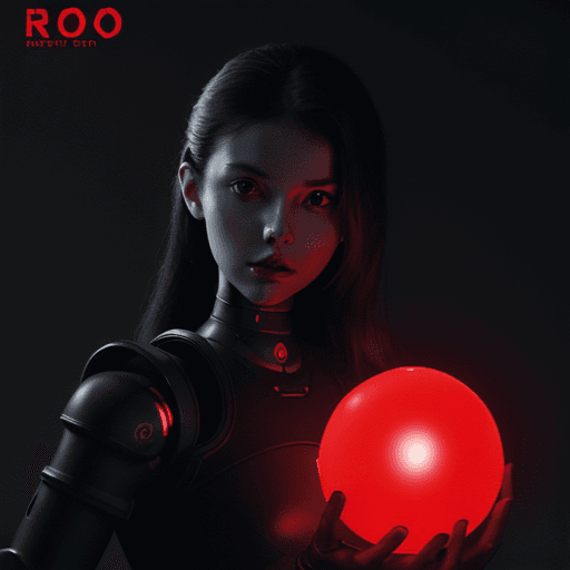 AI generated: Cover art of Rood Magazine featuring a sphere, a worm, and a glowing red light, styled as conceptual...