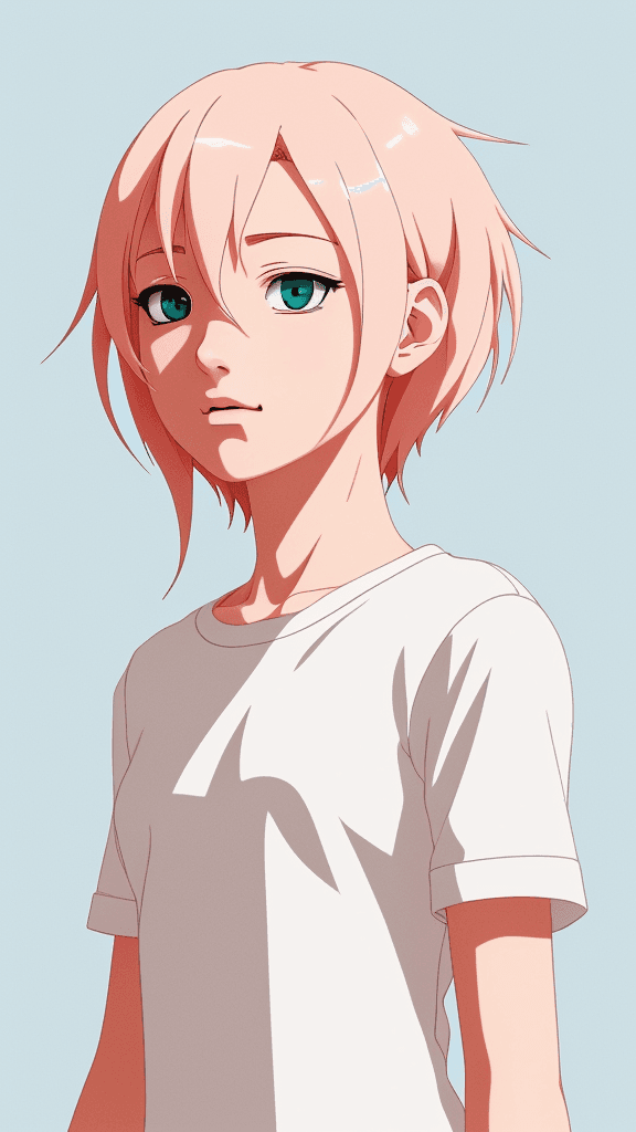 AI generated: (best quality,ultra-detailed,realistic:1.2) anime, clean lines, minimalist artwork, vibrant color pa...