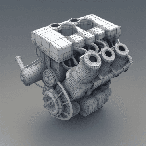 AI generated: 1 piston engine cut out 3d blueprints