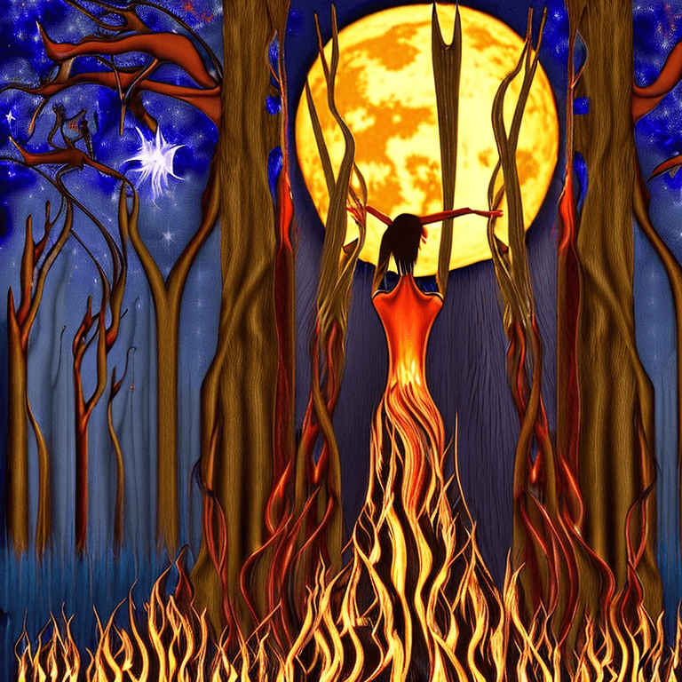 AI generated: 5D realistic render, abstract expressionism / impressionism/ Enchanted Woods, creepy Twisted tree dr...