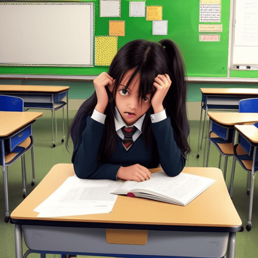 AI generated:  in school classroom horror
