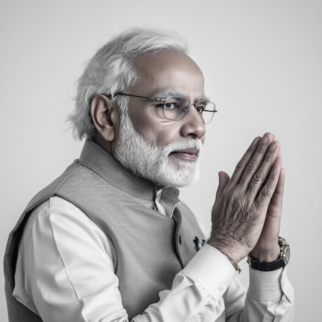 AI generated: narendra modi half body photography