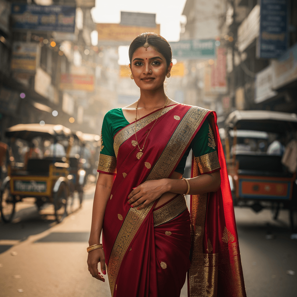 AI generated: A hyper-realistic portrait of a young Bengali woman, captured in an 8k raw photo, standing confident...