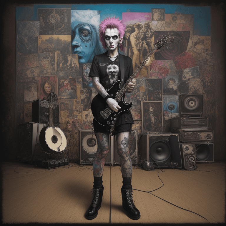 AI generated: music Album cover picture, surreal art, oil picture,  punk rock