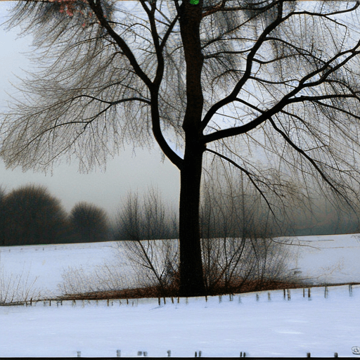 AI generated: Still, I wonder how it is to be a tree, to rake on sky and kiss the winter winds