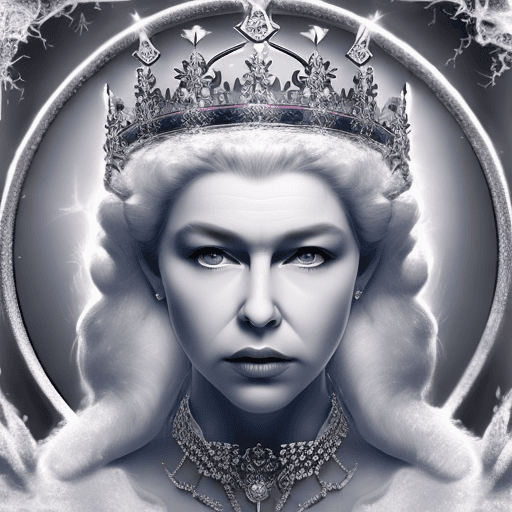 AI generated: queen of snow character, crown made of ice, photorealistic, epic, dramatic lighting —testp —ar 2:3 -...
