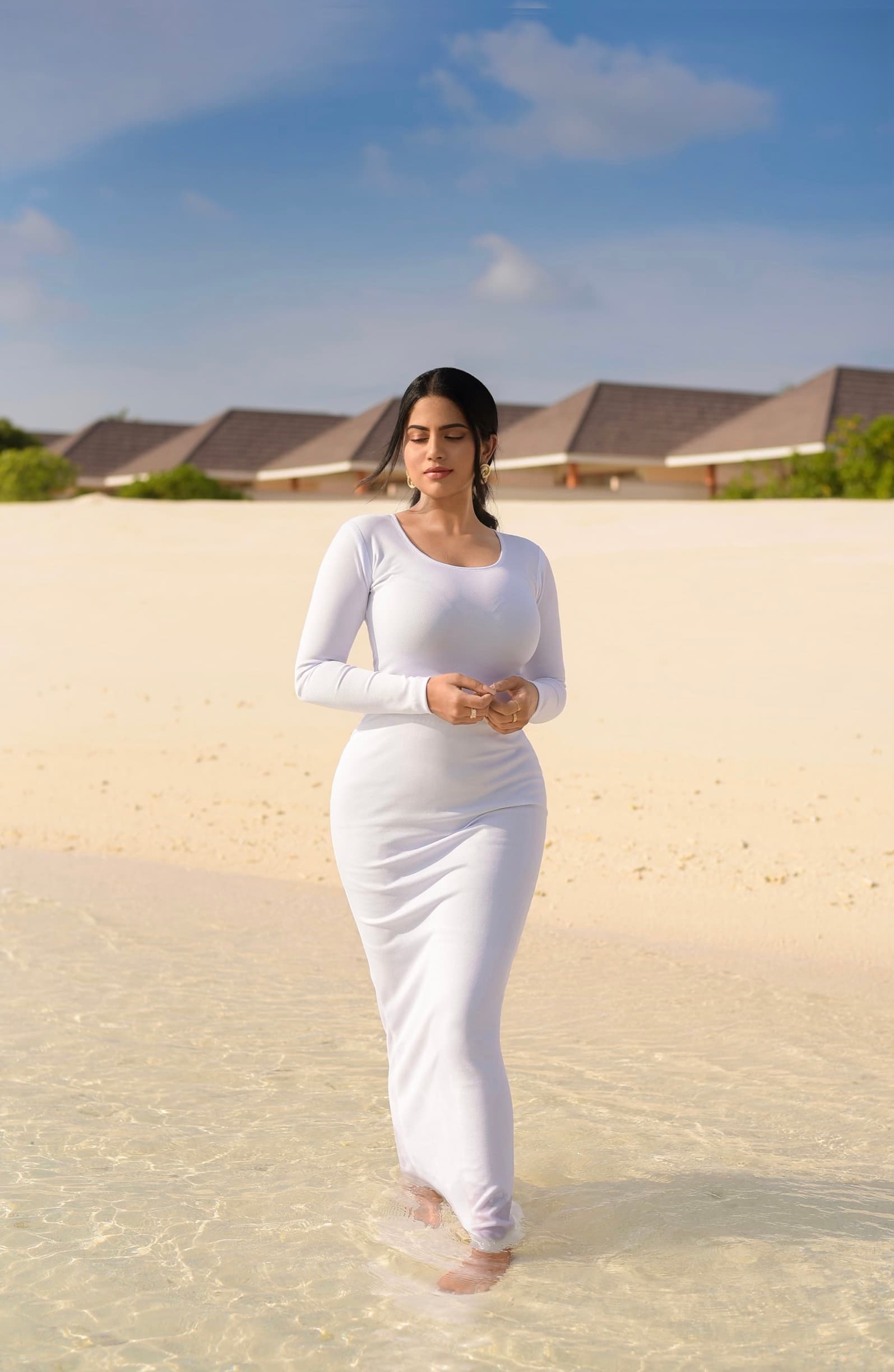 AI generated: enjoying in the beach in a bikini