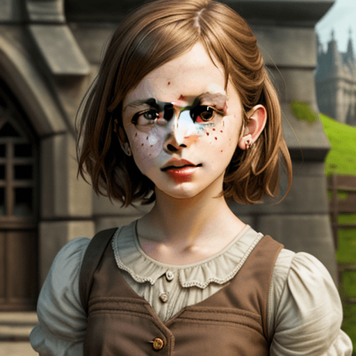 AI generated: Cute girl, Emma Watson face, goblin,