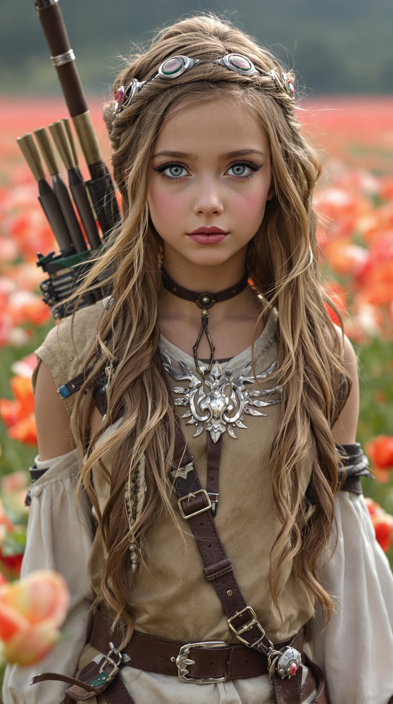 AI generated: a professional photo of a exceptionally beautiful girl in the world, (age 9), (nine year old) of the...