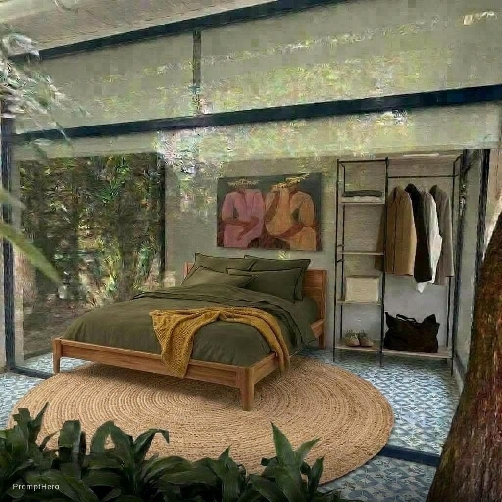 AI generated: add this rug emerging form under the bed