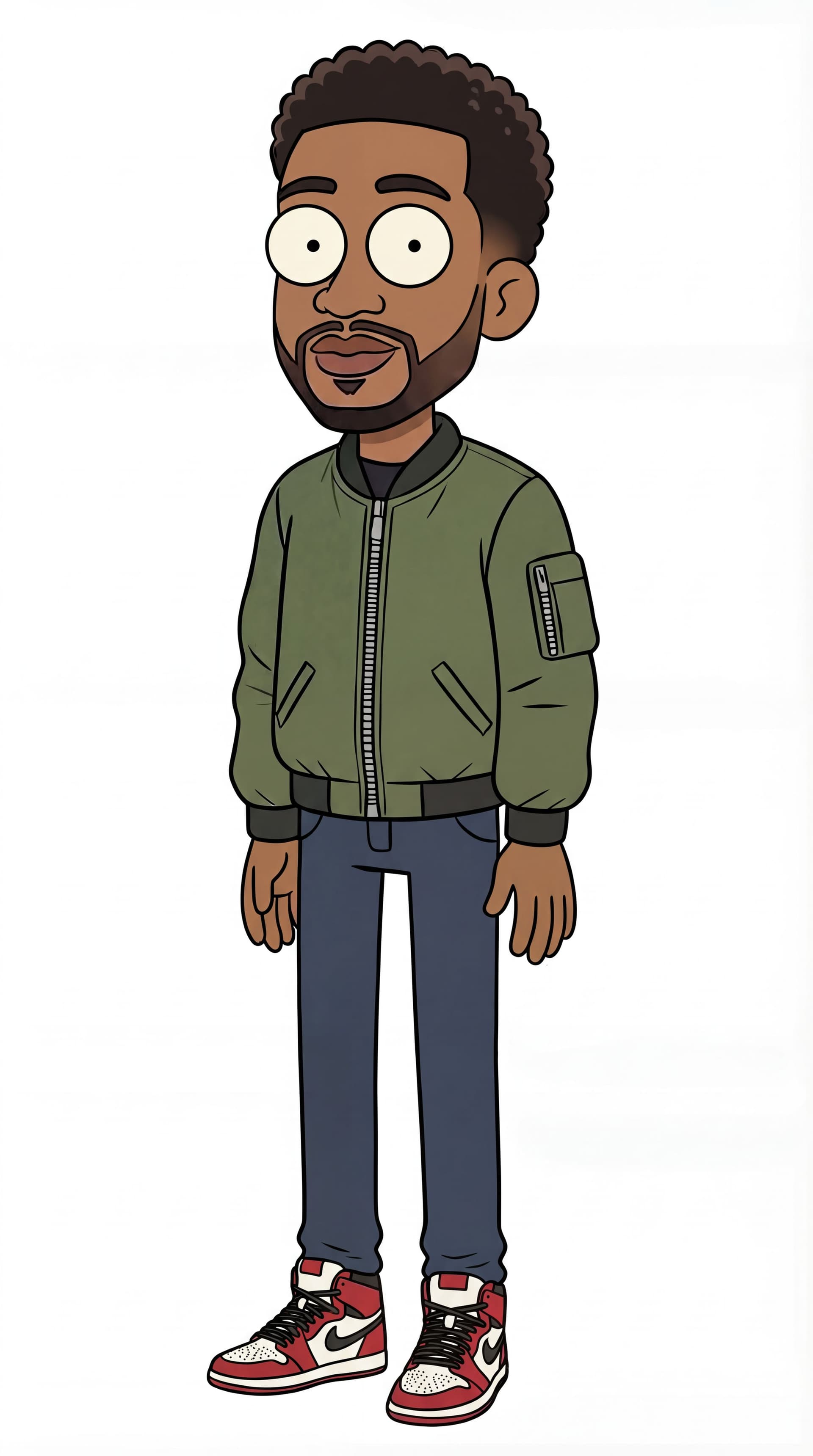 AI generated: can you fix his right shoe to position like left leg more.