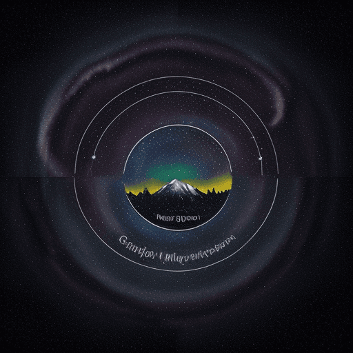AI generated: Hyper realistic ground level watercolor circular logo design of night sky phenomena, comet, supernov...