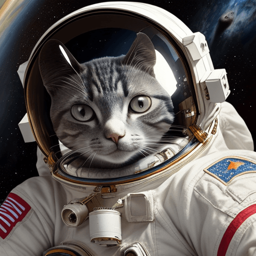 AI generated: Astronaut cat in space.