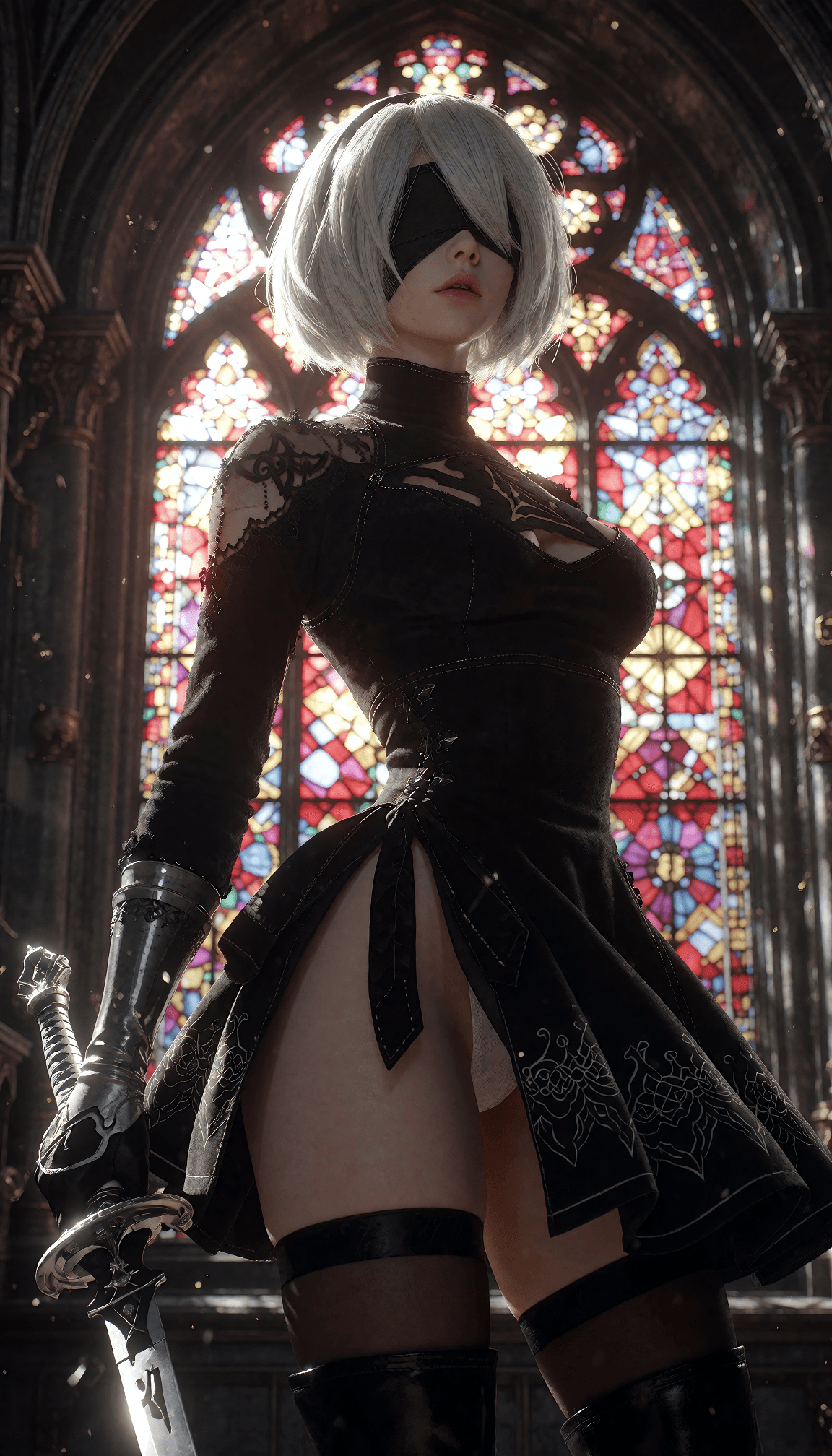 AI generated: A photo-realistic image captured from a profile angle, featuring an adult woman with fair skin and l...
