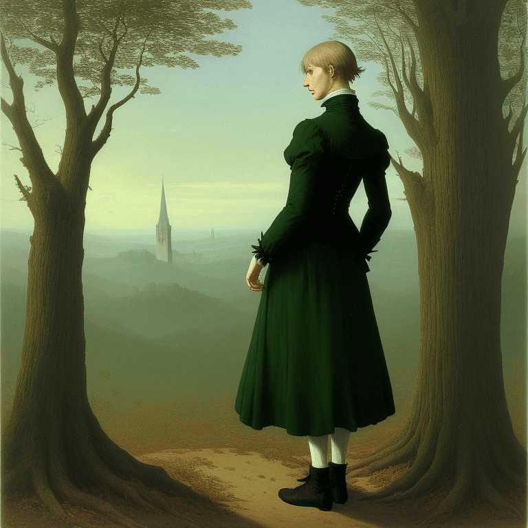 AI generated: painting, art, heart by Caspar David Friedrich