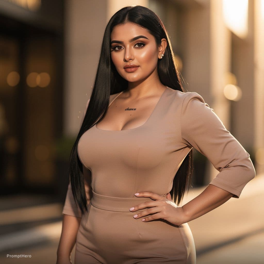 AI generated: Ultra-realistic AI female influencer, adult woman, perfect hourglass curvy body, slim waist, natural...