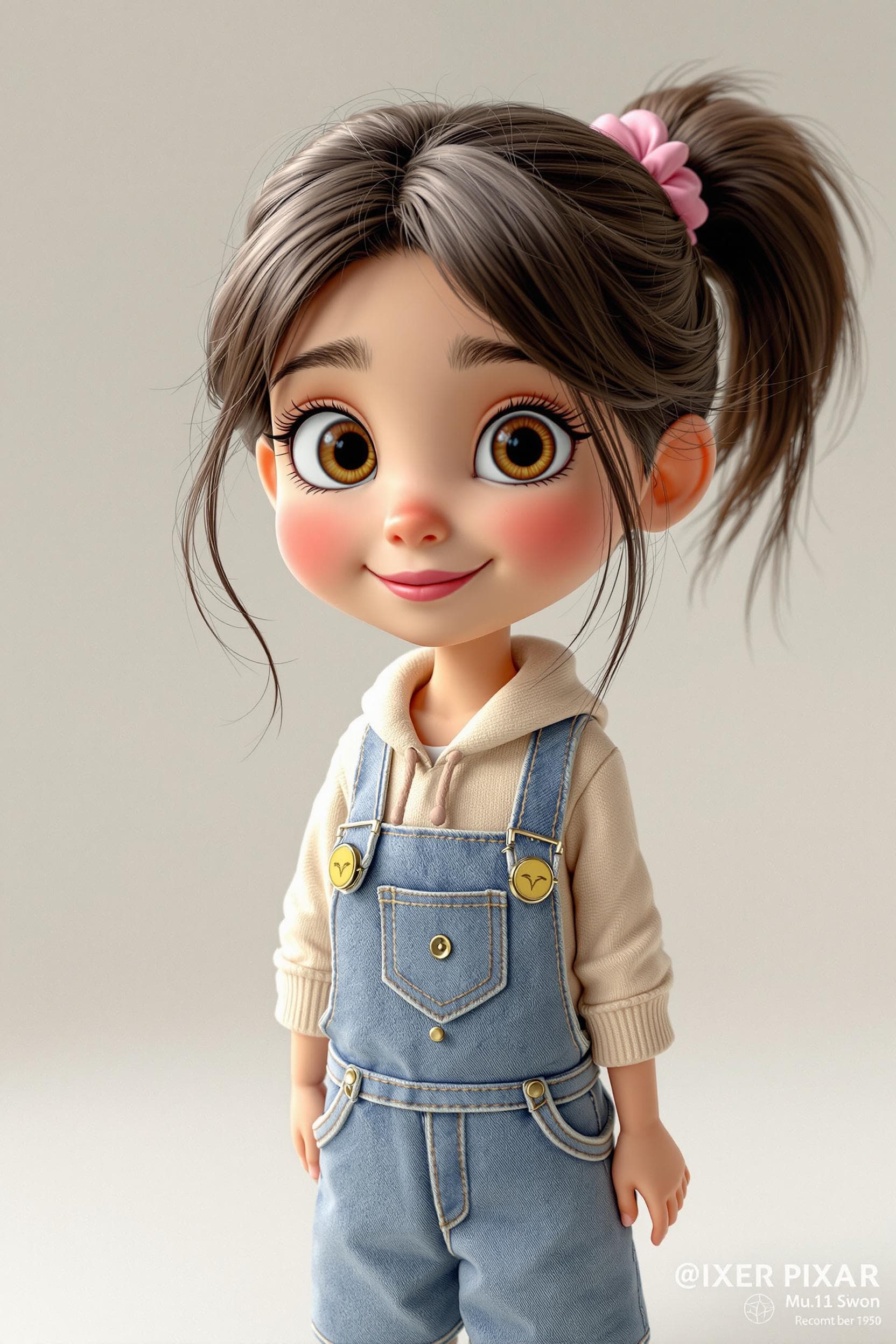 AI generated: 3d image, cute girl, in the style of Pixar --ar 1:2 --stylize 750