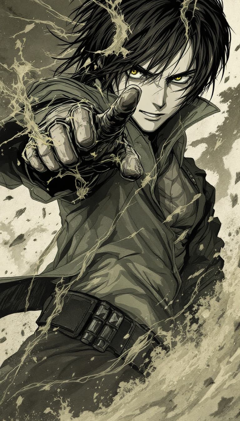 AI generated: Japanese Manga art of Eren Yeager