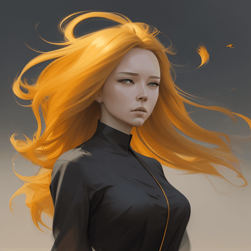AI generated: a painting depicts the wind blowing a woman's hair, in the style of Dmitri Danish, digital art techn...